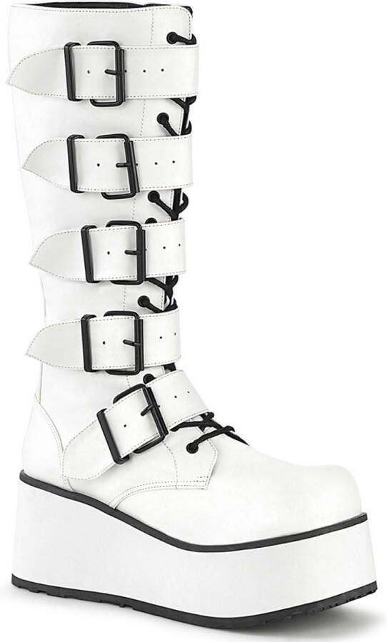 DemoniaCult TRASHVILLE-518 Plateau Laarzen 37 Shoes Wit Zwart