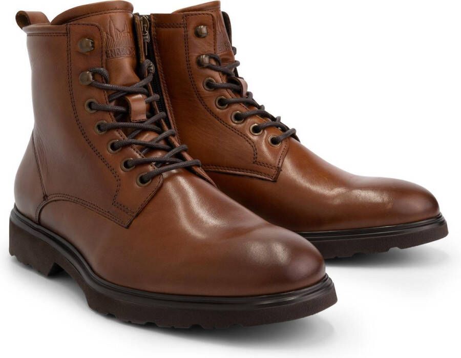 DEN BROECK DenBroeck Foundry St. Hoge heren veterschoenen Gevoerde boots Cognac Bruin Leer