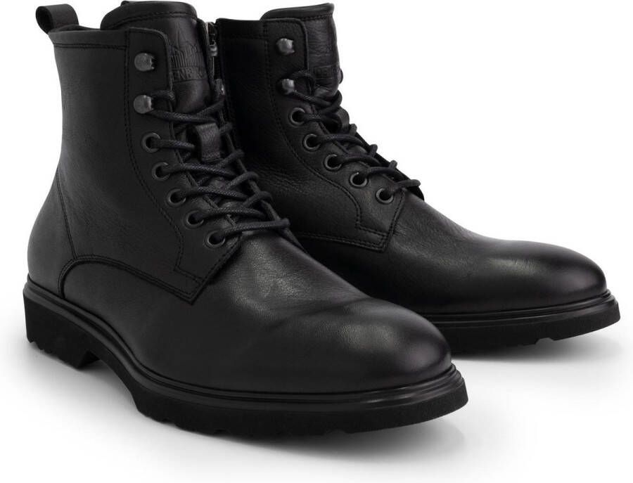 DEN BROECK DenBroeck Foundry St. Hoge heren veterschoenen Gevoerde boots Zwart Leer