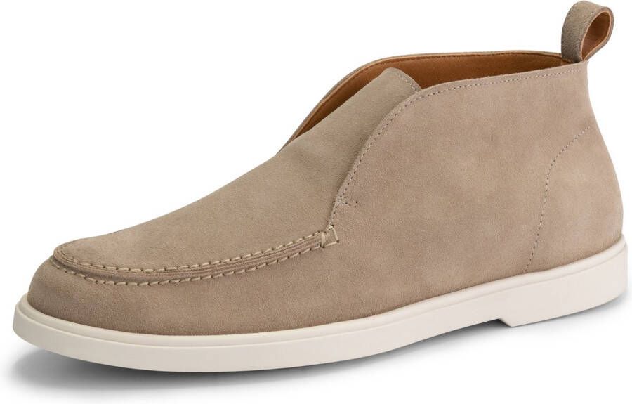 DEN BROECK DenBroeck Franklin St. Halfhoge instappers heren Suede leren schoenen Beige leer