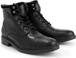 DEN BROECK DenBroeck Hawkins St. Hoge heren veterschoenen Gevoerde boots Zwart Leer