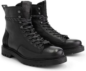 DEN BROECK DenBroeck Lockwood St. Hoge heren veterschoenen Gevoerde boots Zwart Leer