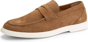 DEN BROECK DenBroeck Thomas St. Suede leren instappers Cognac leer