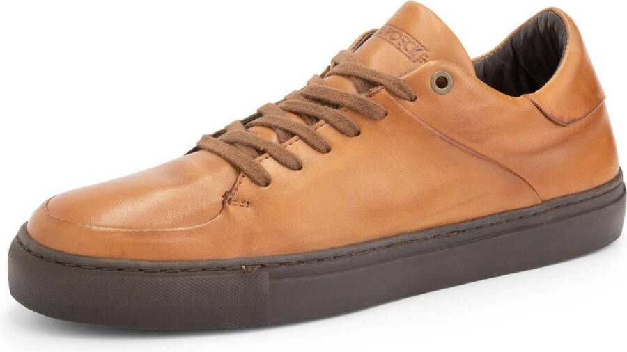 DEN BROECK DenBroeck Wayne St. Leren herensneakers Cognac Bruin Leer