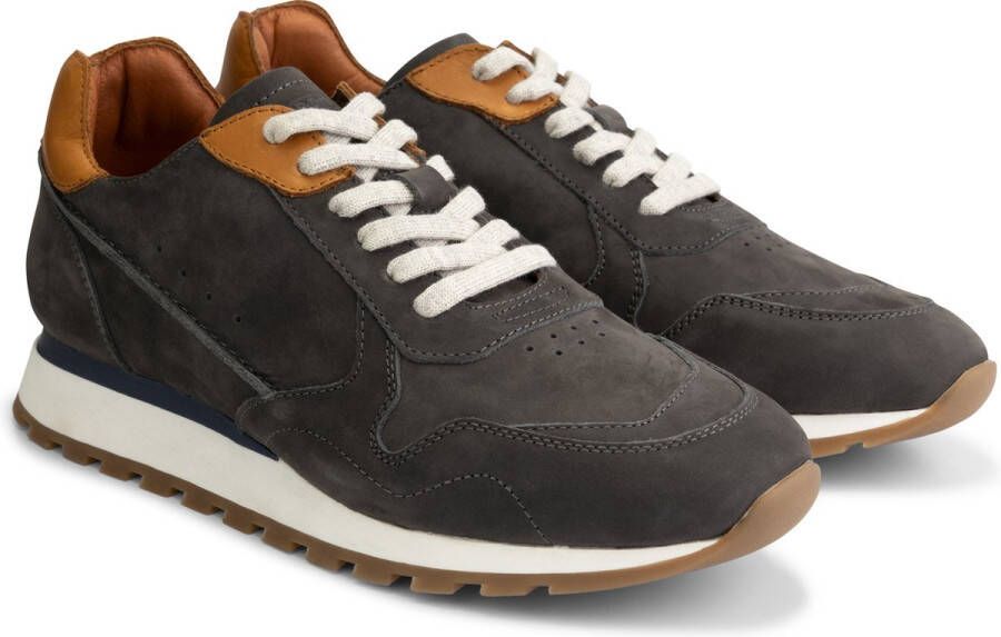 DEN BROECK DenBroeck William St. Leren herensneakers Veterschoenen mannen Donkergrijs leer