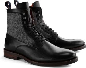 DEN BROECK DenBroeck Worth St. Hoge veterschoenen Hoogwaardig leder en katoen Heren Zwart