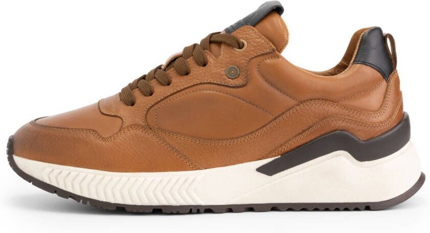 DEN BROECK DenBroeck Cortland St. Leren herensneaker Gevoerd Cognac Bruin Leer