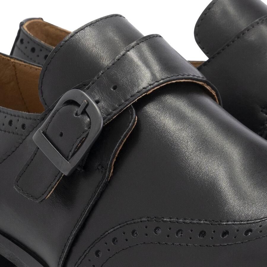 DEN BROECK DenBroeck Whitehall St. Nette lage gespschoenen heren Broques mannen Zwart leer - Foto 2