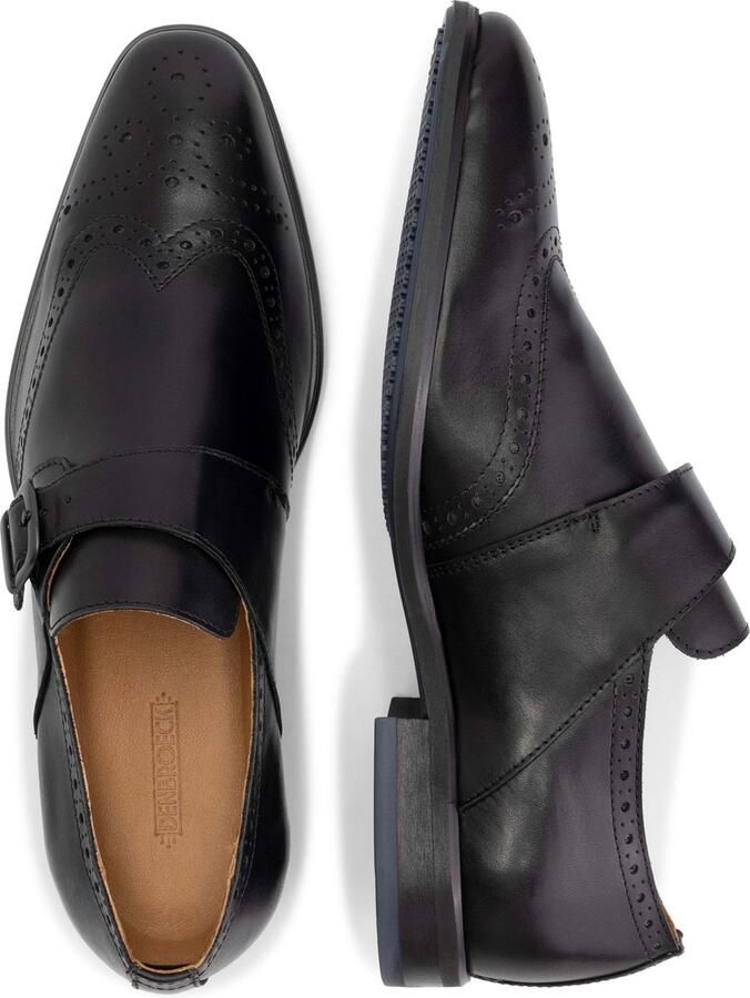 DEN BROECK DenBroeck Whitehall St. Nette lage gespschoenen heren Broques mannen Zwart leer - Foto 4