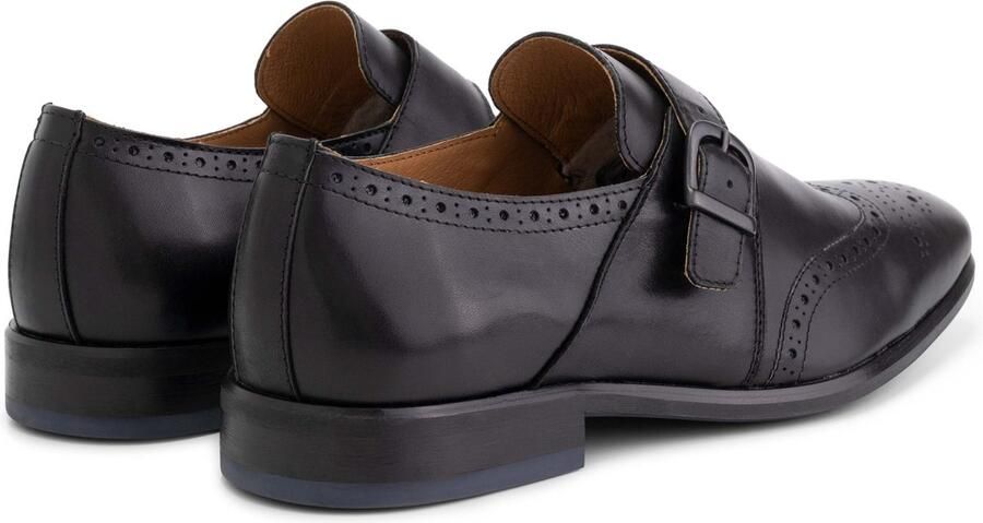 DEN BROECK DenBroeck Whitehall St. Nette lage gespschoenen heren Broques mannen Zwart leer - Foto 6