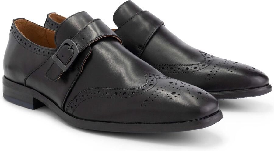 DEN BROECK DenBroeck Whitehall St. Nette lage gespschoenen heren Broques mannen Zwart leer - Foto 5