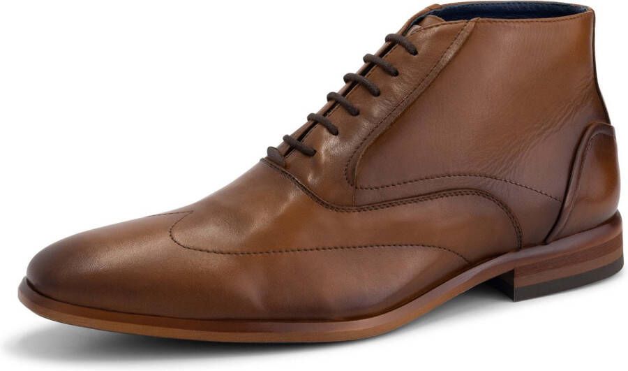 DenBroeck Gold St. Nette halfhoge heren veterschoenen Cognac Bruin leer