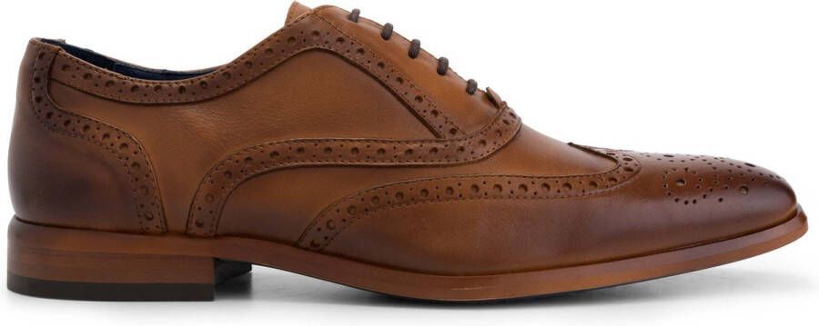 DEN BROECK DenBroeck State St. Nette lage heren veterschoenen Broques mannen Cognac Bruin leer