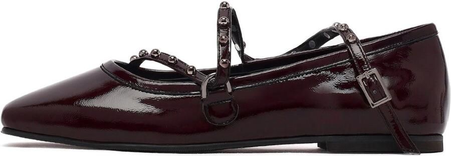 DERIMOD Ballerina Shoes Patent Leather Ballerina Shoes