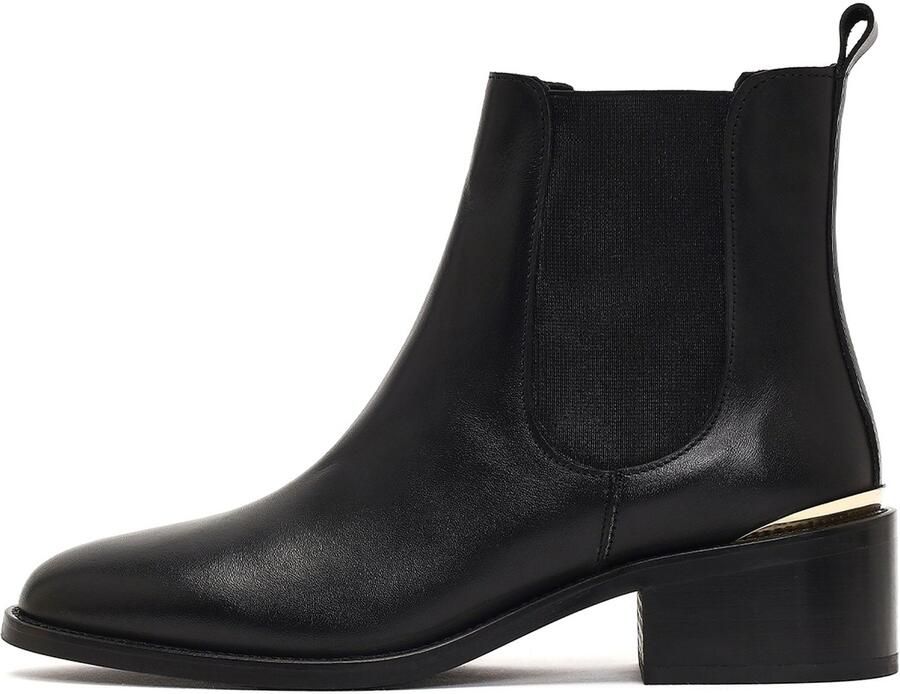 DERIMOD Blokhak Chelsea Boots Echt Leer Blokhak Chelsea