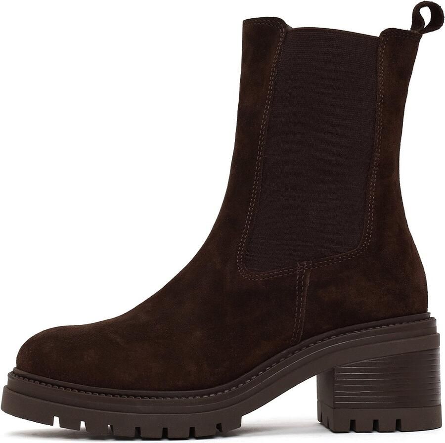 DERIMOD Chelsea Boots Met Blokhak Suède Chelsea Boots Met Blokhak