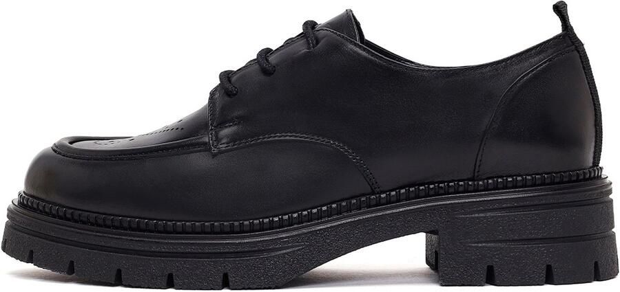 DERIMOD Chunky-zool Derbyschoenen Echt Leren Chunky-zool Derbyschoenen