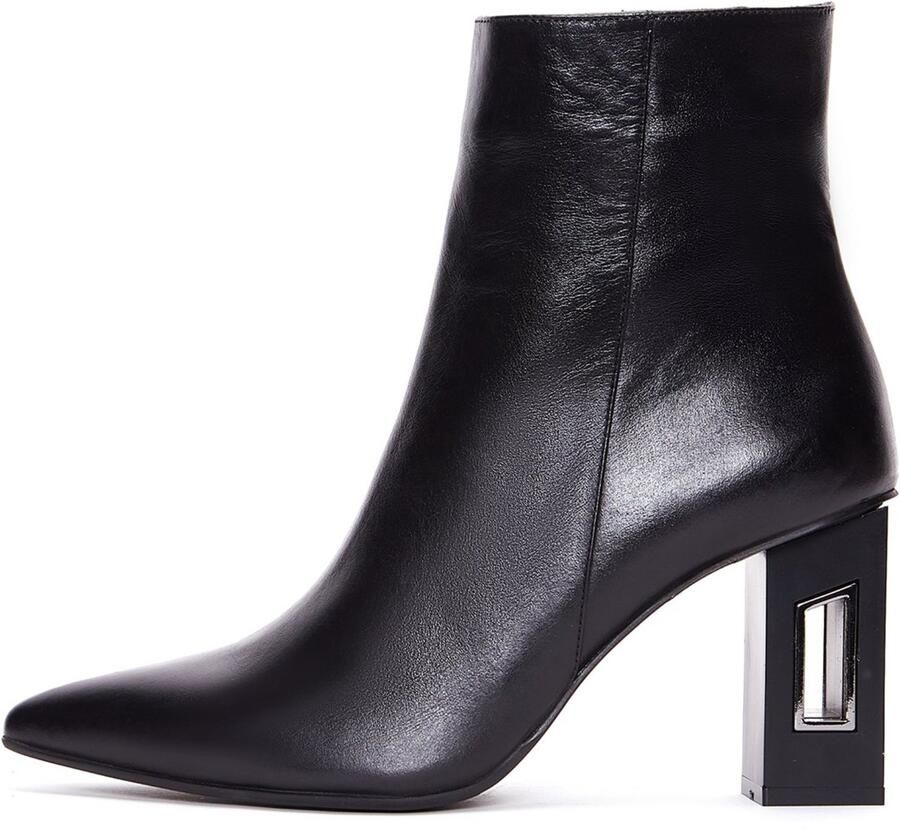 DERIMOD Heeled Ankle Boots Leather Heeled Ankle