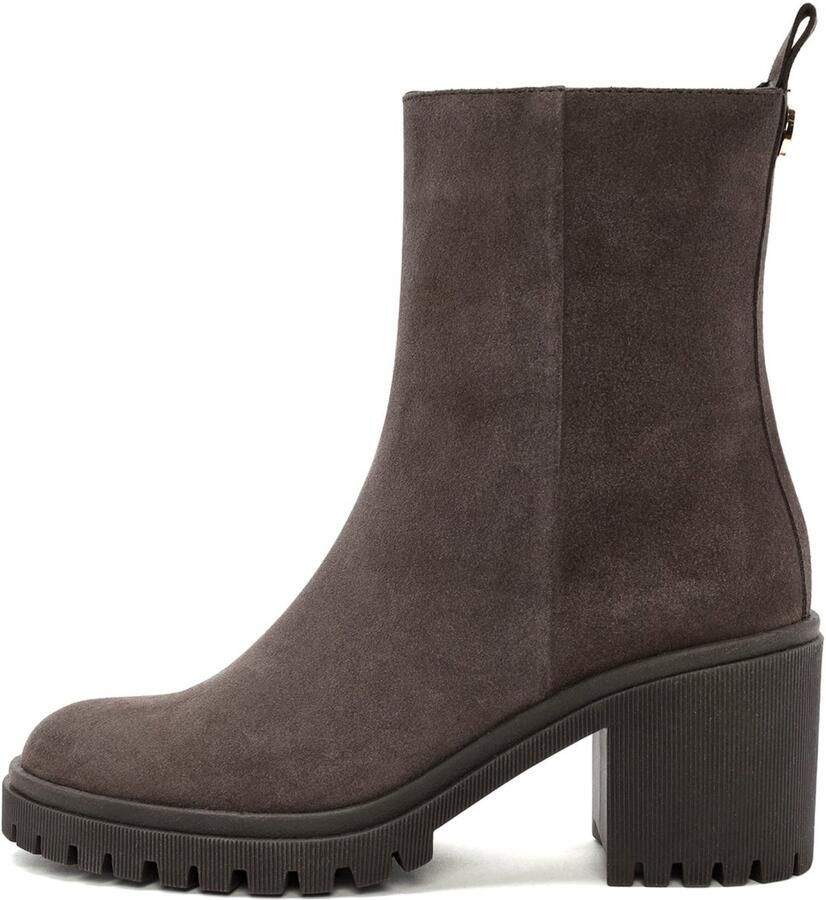 DERIMOD Heeled Ankle Boots Suede Leather Heeled Ankle