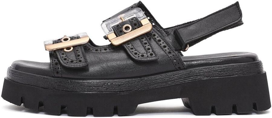DERIMOD Leather Platform Sandals Leather Platform