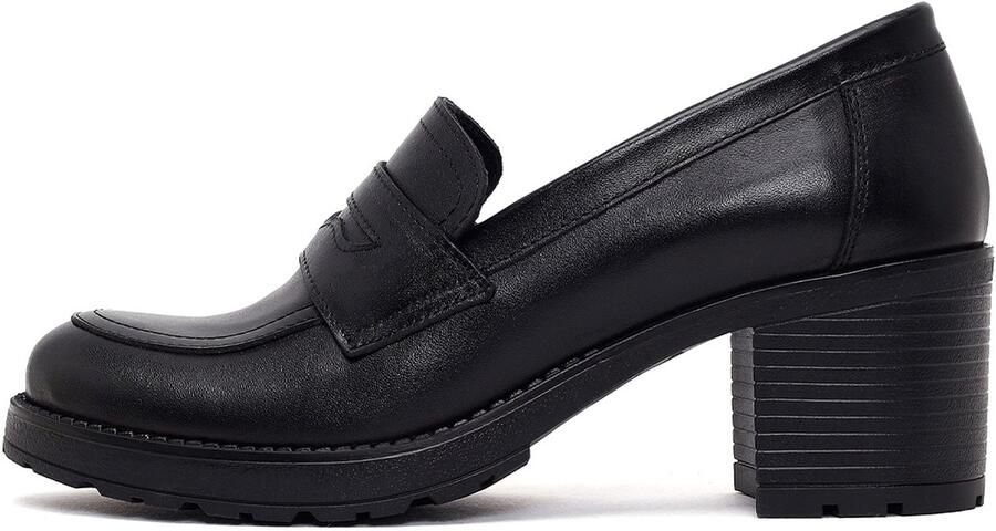 DERIMOD Loafers Met Middelhoge Blokhak Echt Leren Loafers Met Middelhoge Blokhak