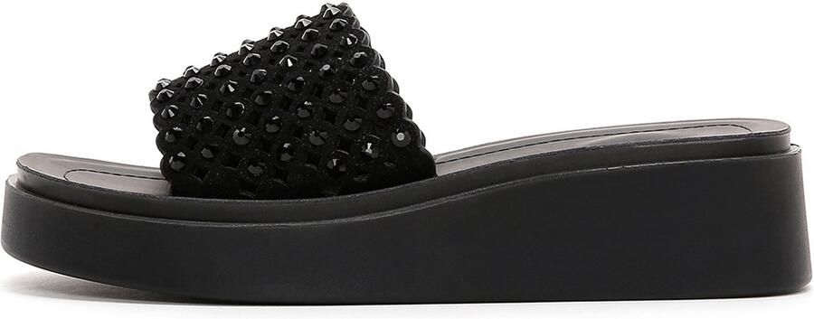 DERIMOD Muiltjes Imitation Leren Muiltjes With Rhinestone Details