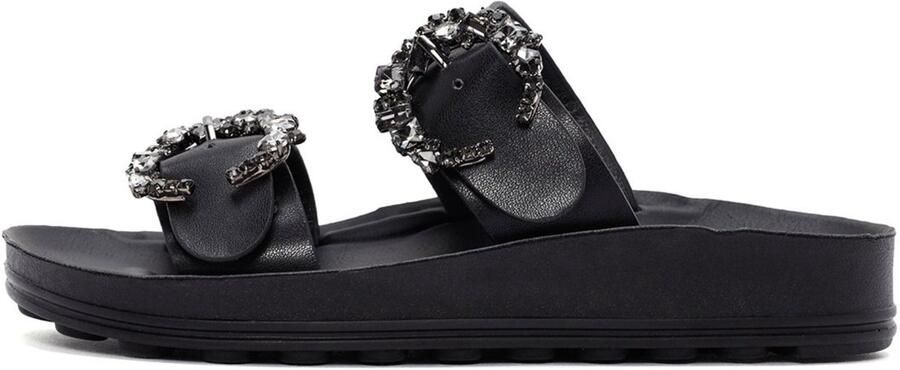 DERIMOD Muiltjes Imitation Leren Muiltjes With Rhinestone Details