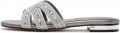 DERIMOD Muiltjes Imitation Leren Muiltjes With Rhinestone Details - Zilver