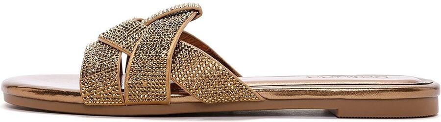DERIMOD Muiltjes Imitation Leren Muiltjes With Rhinestone Details