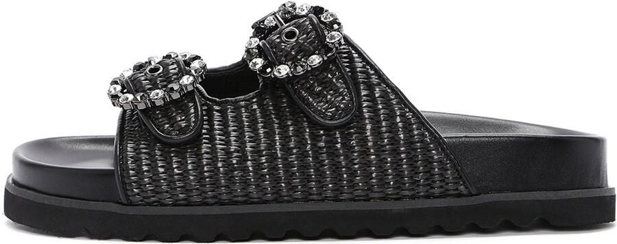 DERIMOD Muiltjes Imitation Leren Muiltjes With Rhinestone Details