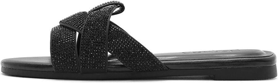 DERIMOD Muiltjes Imitation Leren Muiltjes With Rhinestone Details