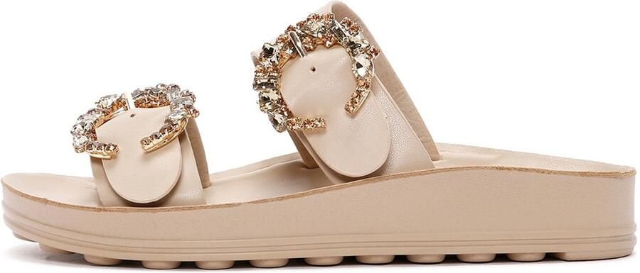 DERIMOD Muiltjes Imitation Leren Muiltjes With Rhinestone Details