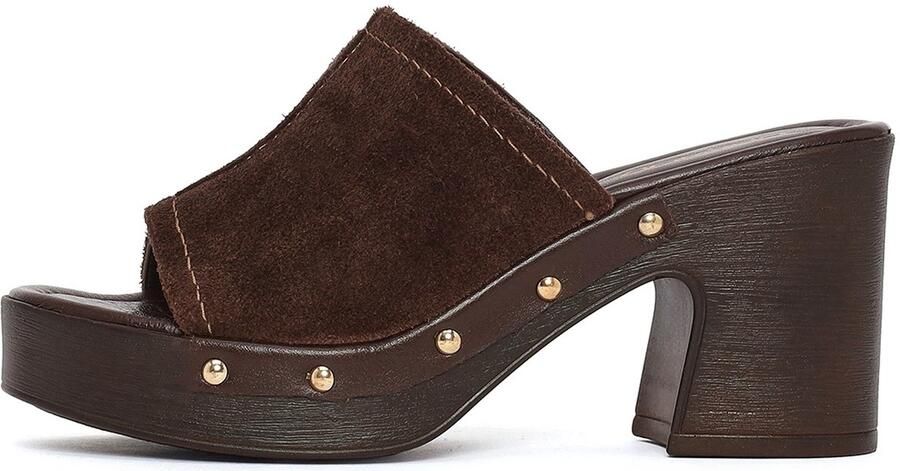DERIMOD Muiltjes Met Hoge Hak Suède High Heel