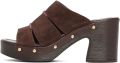 DERIMOD Muiltjes Met Hoge Hak Suède High Heel - Bruin