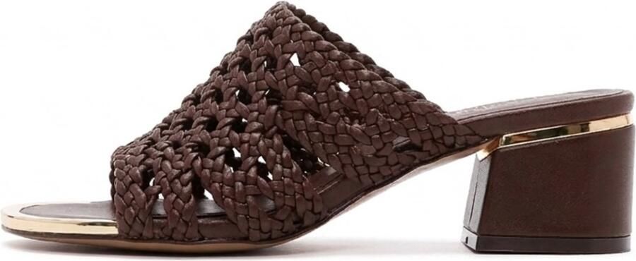 DERIMOD Muiltjes Met Middelhoge Hak Imitation Leren Mid Heel