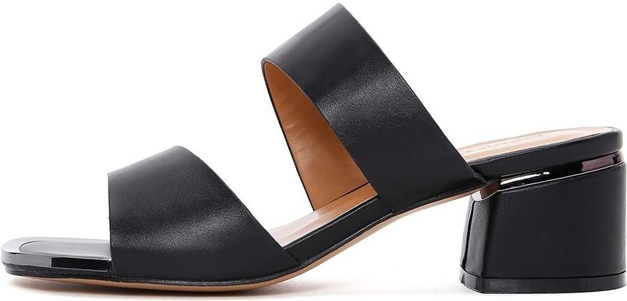 DERIMOD Muiltjes Met Middelhoge Hak Imitation Leren Mid Heel