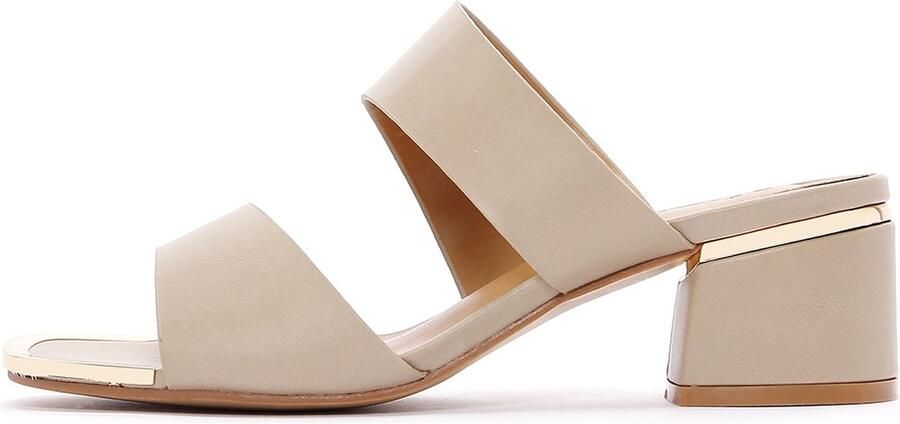 DERIMOD Muiltjes Met Middelhoge Hak Imitation Leren Mid Heel