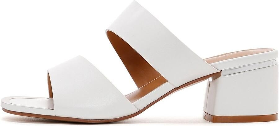 DERIMOD Muiltjes Met Middelhoge Hak Imitation Leren Mid Heel