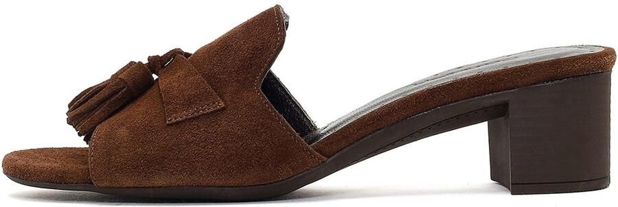 DERIMOD Muiltjes Met Middelhoge Hak Suède Mid Heel