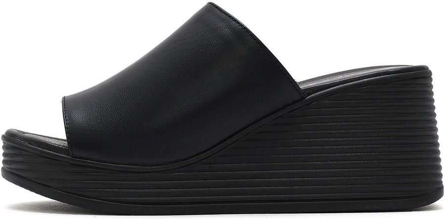 DERIMOD Muiltjes Met Sleehak Leren Wedge