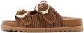 DERIMOD Mules Imitation Leather Wicker - Lichtbruin