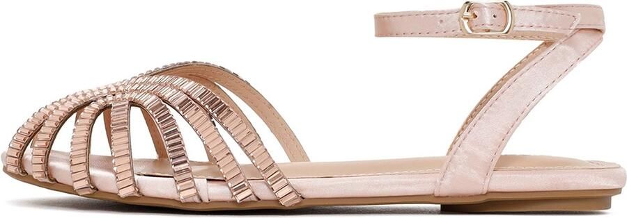 DERIMOD Sandalen Imitation Leren Sandalen With Rhinestone Details