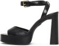 DERIMOD Sandalen Met Hoge Hak Imitation Leren High Heel - Zwart