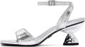 DERIMOD Sandalen Met Hoge Hak Imitation Leren High Heel - Zilver