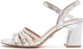 DERIMOD Sandalen Met Hoge Hak Imitation Leren High Heel Sandalen With Rhinestone Details - Zilver