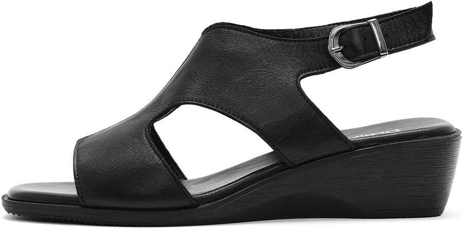 DERIMOD Sandalen Met Lage Sleehak Leren Low Wedge