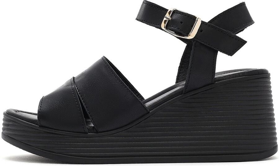 DERIMOD Sandalen Met Sleehak Leren Wedge