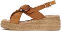 DERIMOD Sandalen Met Sleehak Suède Wedge - Lichtbruin