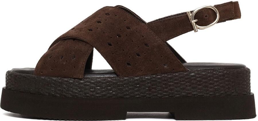 DERIMOD Sandalen Met Sleehak Suède Wedge