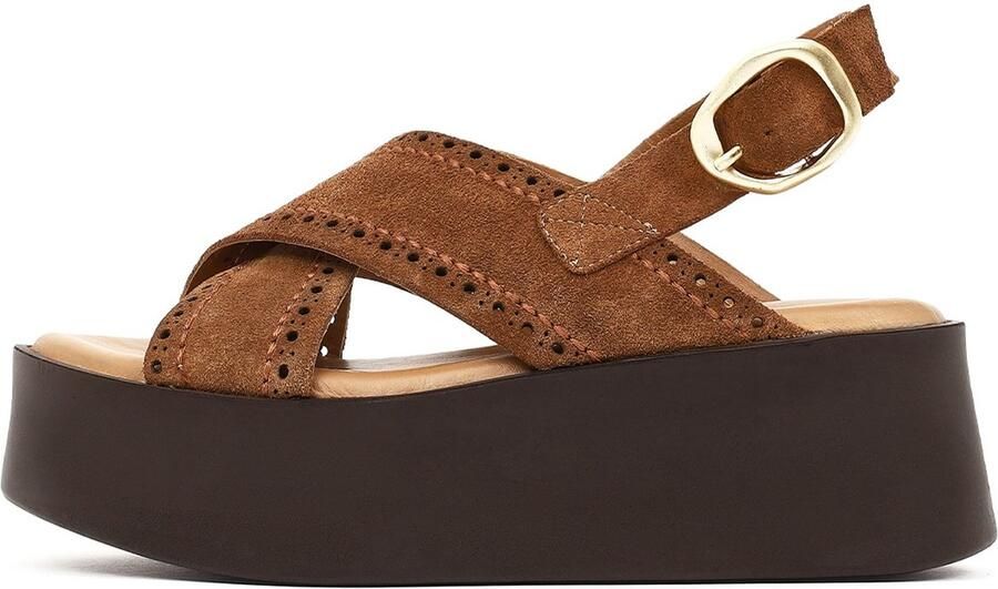 DERIMOD Sandalen Met Sleehak Suède Wedge
